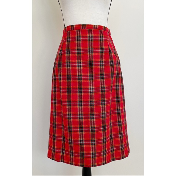 Vintage 70s Plaid Pencil Skirt - Picture 5 of 7